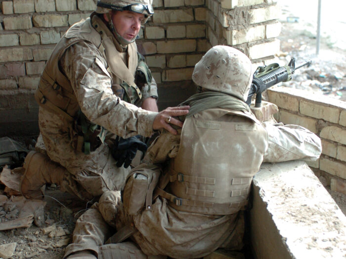 Chaps visiting the platoon. Fallujah, Iraq. Operation Al Fajr.